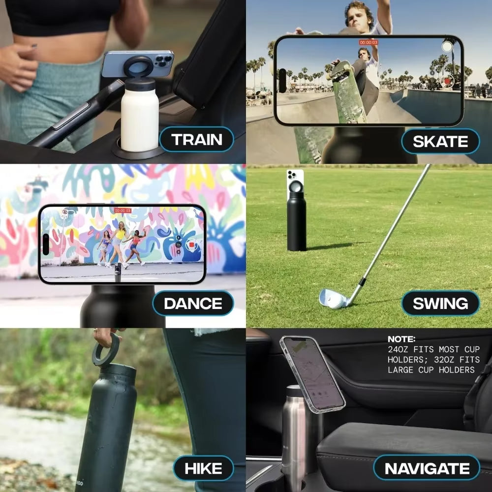 Metal Bottle with Magnetic Tripod